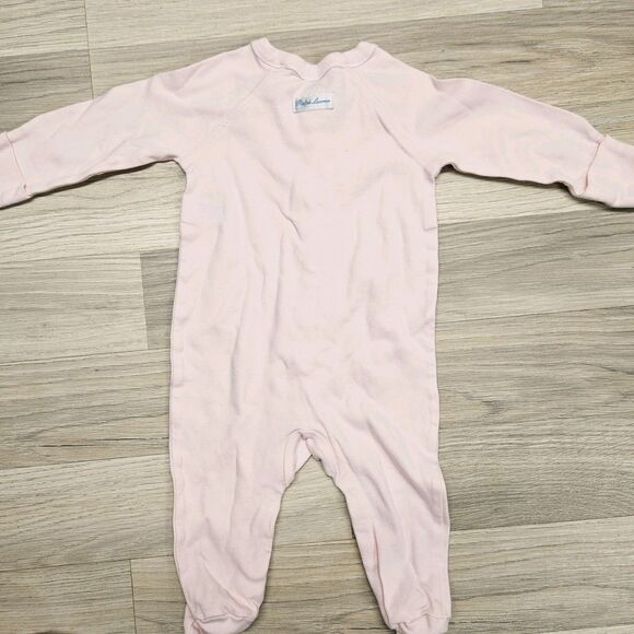 Ralph Lauren Girls Pink Pajamas Footed One Piece 6 Months - Picture 5 of 6